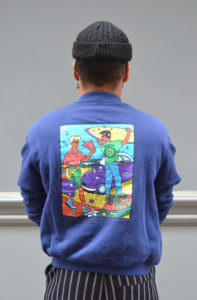 pull poivre blanc vintage blue madone